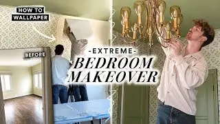 GUEST BEDROOM MAKEOVER! *Wallpaper Everywhere & Vintage Accents* PART 1