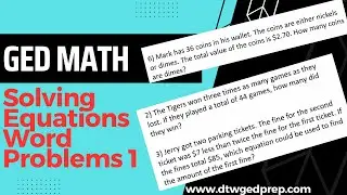 GED Math - Equation Word Problems 1