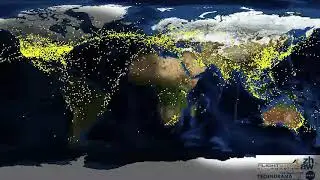 Timelapse of global air traffic