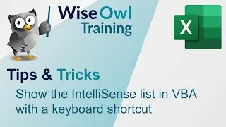 Show the IntelliSense list in VBA with a keyboard shortcut