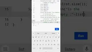 Java program to get size of collection  and collection is empty using linkedlist class #codingguru 😎