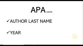 APA In-Text Citations Quick Guide