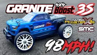 GRANITE BOOST 4x4 Takes Flight!! | Brushless 3S | 98MPH PB!!