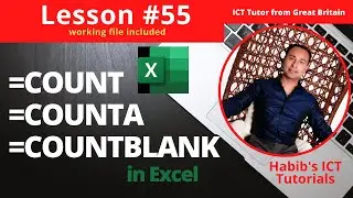 Lesson 55: COUNT function in Excel | COUNTA function in Excel | COUNTBLANK function in Excel