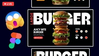 🔴 LIVE 🔴 Creating a CRAZY BURGER 🍔 UI Design 🚀😱🤩💥 Day 6 | 100 Days of UI #uidesign #ui #ux #trending