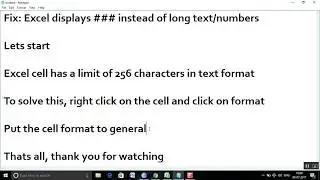 Fix: Excel displays ### instead of long text/numbers