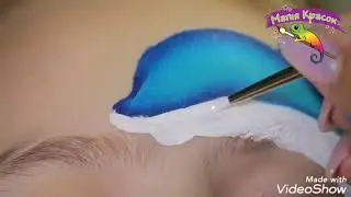 Урок аквагрим дельфин faceart dolfin фейсарт tutorial