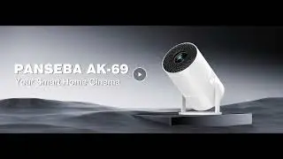 PANSEBA 270°Adjustable Smart Mini Projector with WiFi 6 and Bluetooth