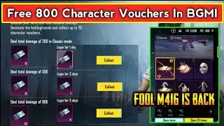Free 800 Character Vouchers In BGMI | Fool M416 Is Back In BGMI | Get Free Character In BGMI