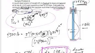 Mechanics of Materials - Final exam problem 6 Column buckling