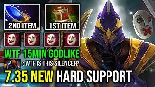 NEW 7.35 Hard Support Pro Silencer Guide 15Min Godlike Zero Death Unlimited Skill Spam Dota 2