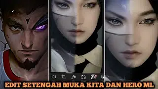 Cara edit muka setengah hero ml || Cosplay foto setengah hero ml trend tiktok