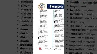 360 Synonyms Words List in English #synonyms  #vocabulary #grammar #learningenglish  #sentences