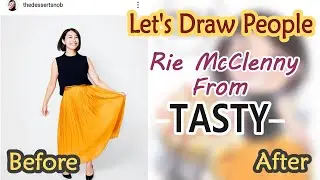 [Let's Draw People] Drawing Rie McClenny From TASTY// Time Lapse Drawing//Chibi Portrait