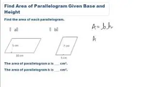 Find area of parallelogram given base and height