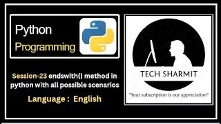 endswith() function or method in Python | methods in python | function in python | Python course |