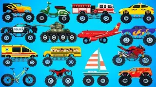 Monster Vehicles for Kids|Monster Vehicles Collection|English|Monster Emergency Vehicles #vehicles