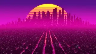 Sinth City Pink Screensaver  - 4k Background animation