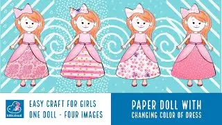 How to make a paper doll with changing dress colors? - DIY - Easy Paper Craft - Kids CraftLinks