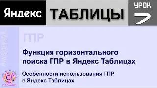 Яндекс таблицы урок 7. Функция горизонтального поиска ГПР в Яндекс Таблицах