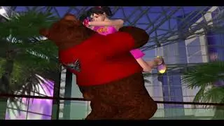 Tekken 4 Kuma bearhugs Xiaoyu in 1p Outfit