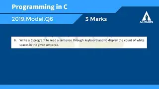 Q6 | 2019 Model QP | Programming in C | EST102 | KTU | Malayalam