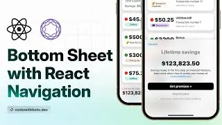 Blur Bottom Sheet using React Navigation | React Native Expo Tutorial