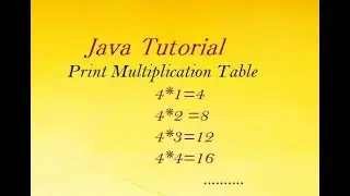 Java Program To Print Multiplication Table