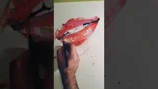 губы акварелью. акварель, губы, рисую, краски, как рисовать акварелью