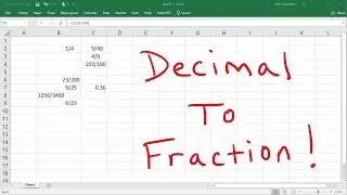 Convert Decimals to Fractions Using Excel!