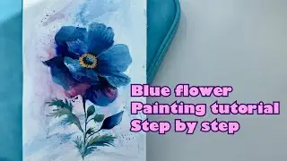 How to draw beautiful flower step by step. Free art lessons. Drawing tutorial for beginners.