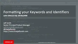 Oracle SQL Developer - Code Formatting vs Changing the Code as You Type