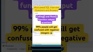 Ceiling and floor functions in sql - find the output #sql #sqlqueries #coding #shorts #sqlserver