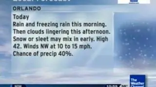 Weather Channel Local on the 8s (1/9/2010) - Florida Ice/Snow