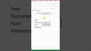 Convert Feet into Yard in Microsoft Excel #yard #excel #shorts