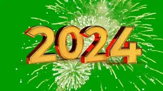 Happy New year 2024 Fireworks Green screen video effect HD