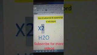 subscript option in ms word | superscript option in ms word #shorts