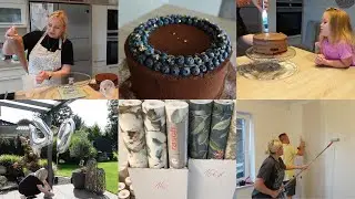 VLOG🇩🇪: КРАСИМ ПОТОЛОК И СТЕНЫ/ КЛЕЕМ ОБОИ 🏠 СОБИРАЮ ТОРТ 🎂 40 ЛЕТ МУЖУ🎉