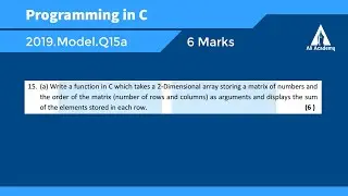 Q15a | 2019 Model QP | Programming in C | EST102 | KTU | Malayalam