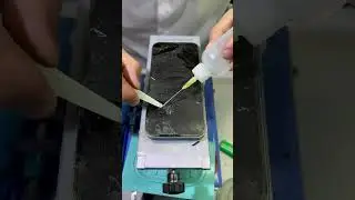 Срезание разбитого стекла iPhone 14 Pro