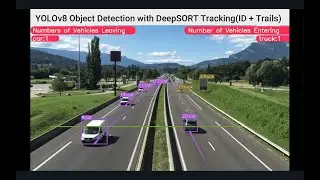 Real-Time Object Tracking using YOLOv8 and DeepSORT | Vehicles Counting (Vehicles Entering& Leaving)