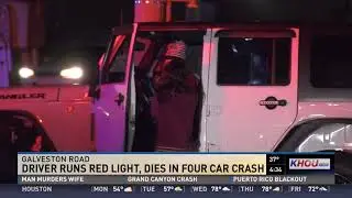 Police: Driver runs red light, dies in 4-vehicle crash on Galveston Rd