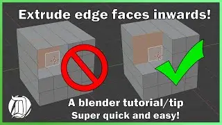 How to extrude faces at the edge of an object inwards in blender. An quick tutorial/tip! #blender3d