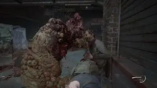 Bloater destroys a runner in The Last of Us Part II Remastered