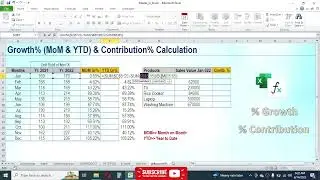 Learn to Calculate Growth% and Contribution % in Excel