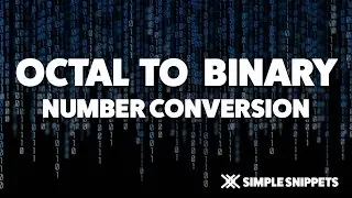 Octal to Binary Number Conversion with Decimal Point | Number System Conversions