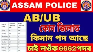 Assam police ab/ub District wise number of post/Assam police post list 2021/Assam police interview.