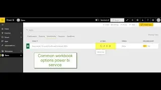 Common Workbook Actions Power BI Service