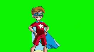 Superhero boy 🦸‍♂️  | green screen | footage | Animation | Download | №320