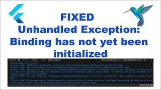 FIXED Flutter Error - Unhandled Exception: Binding has not yet been initialized